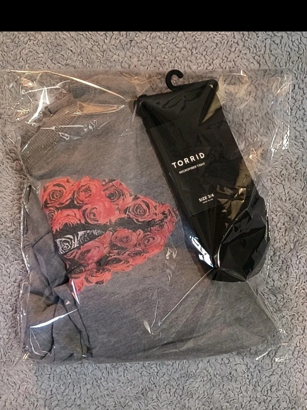 torrid Gray Crewneck with Pink Rose Heart Graphic And Torrid Leggings